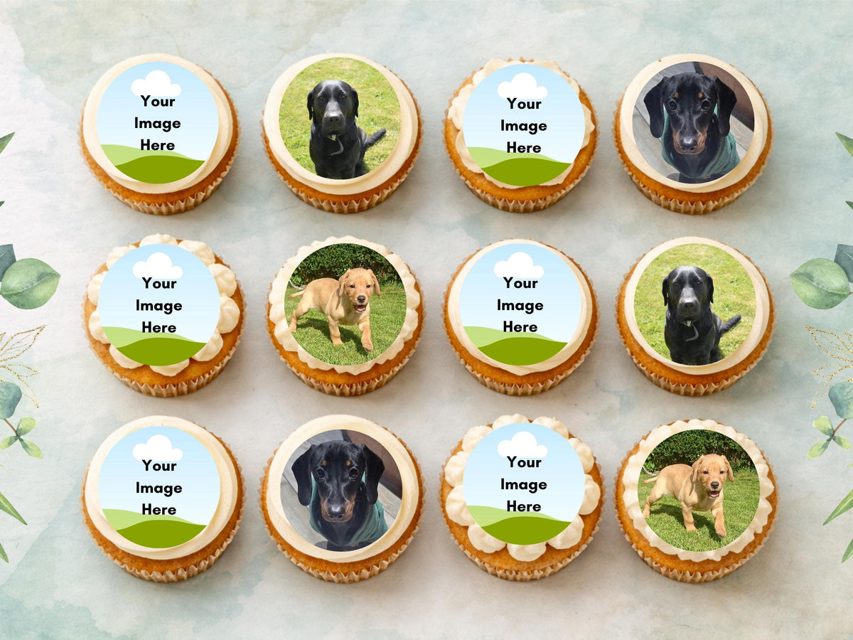 Personalized Photo Edible Cupcake Toppers, 2 inch, Wafer Paper, Card or Icing Sheet