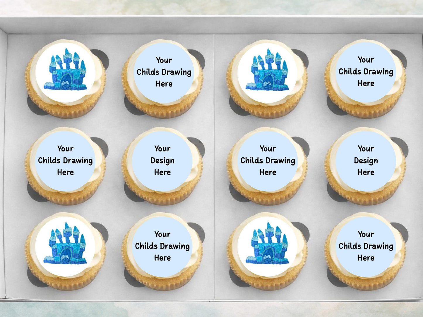 Custom Edible Cupcake Toppers, 2" Wafer Paper, Card or Icing Sheet