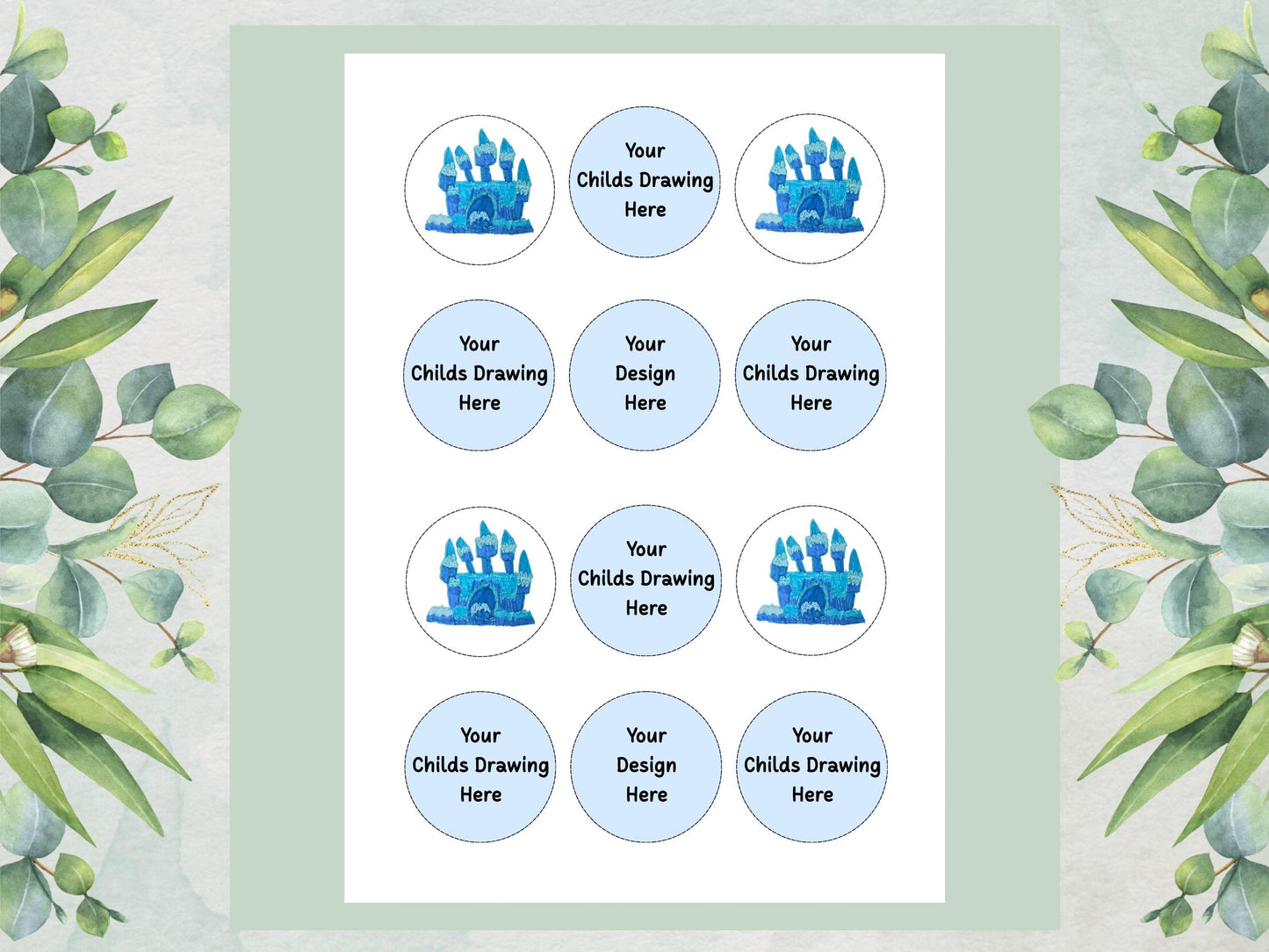 Custom Edible Cupcake Toppers, 2" Wafer Paper, Card or Icing Sheet