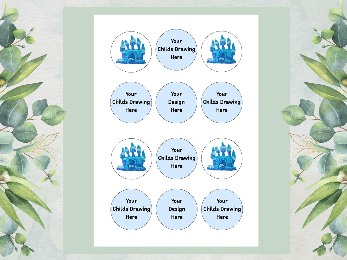 Personalised Child’s Drawing Edible Cupcake Toppers – Kids Artwork Cake Toppers