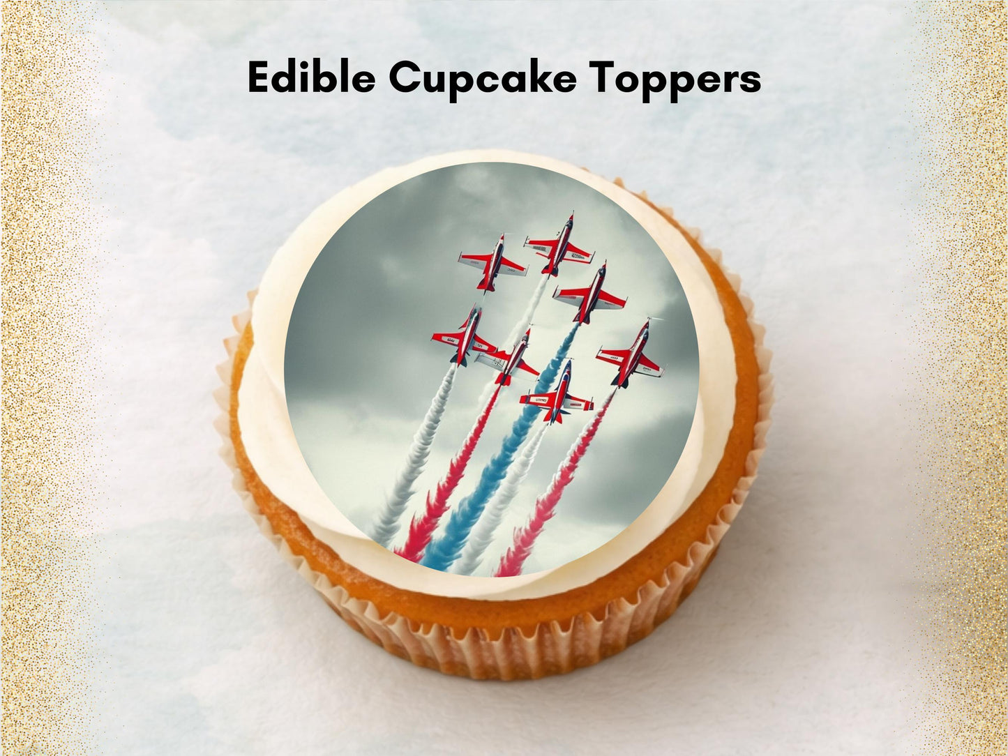Aeroplane Edible Cupcake Toppers – Aviation Cake Decorations (Pre-cut)