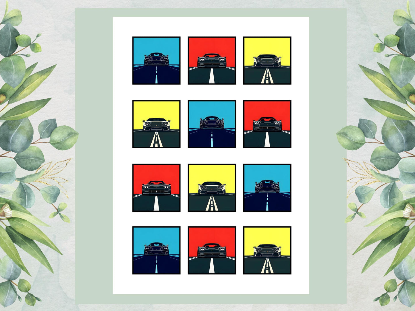 Sports Car Edible Cupcake Toppers – Racing Party Decorations