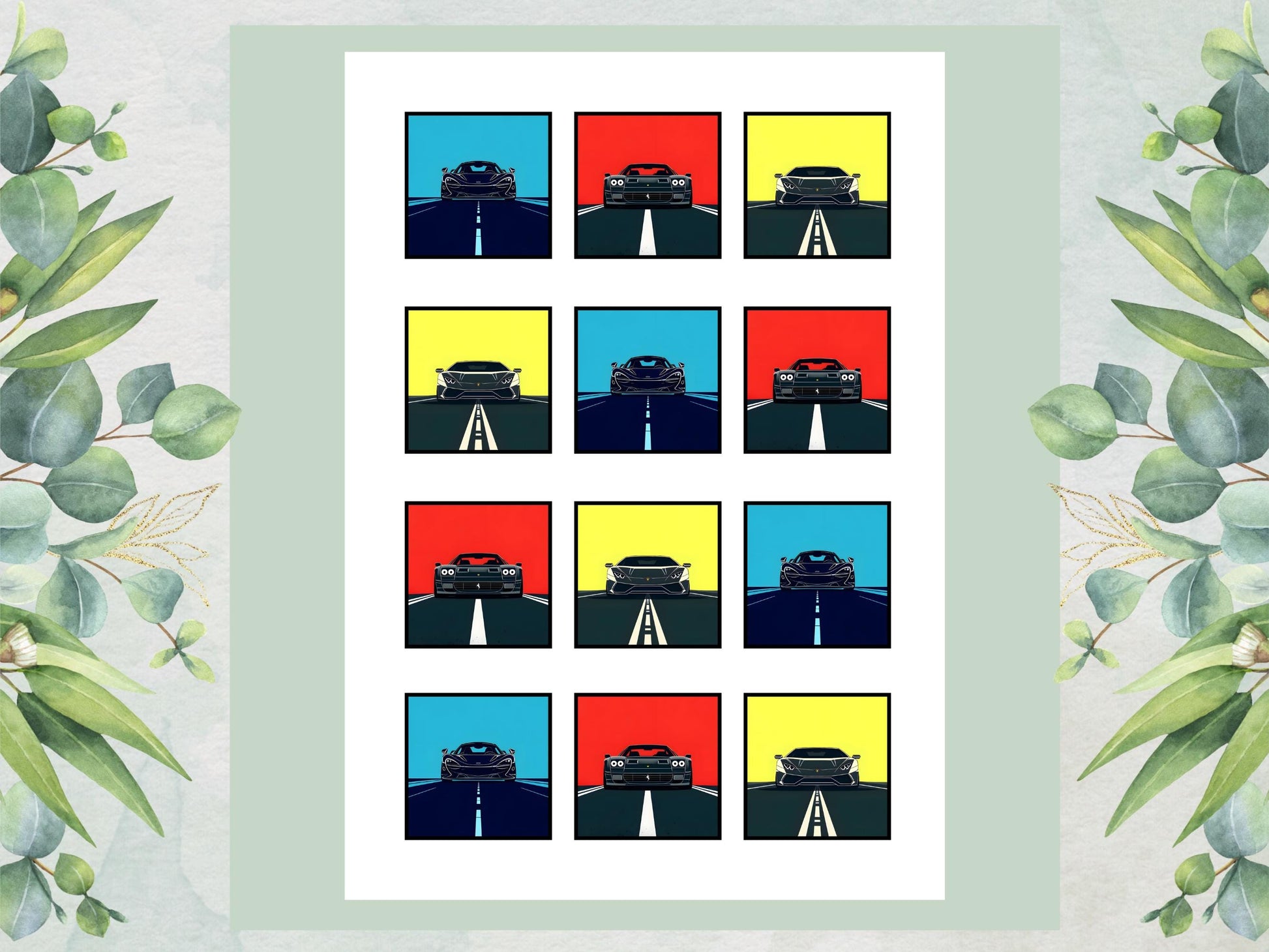 Sports Car Edible Cupcake Toppers – Racing Party Decorations