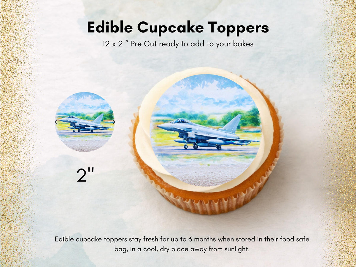 Jet Airplane Cupcake Toppers – Edible Airshow Decorations