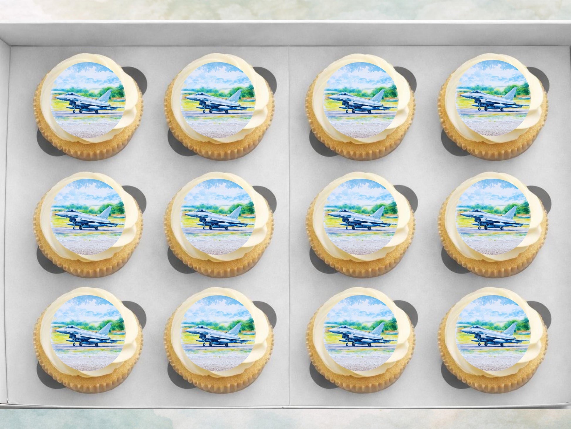 Jet Airplane Cupcake Toppers – Edible Airshow Decorations