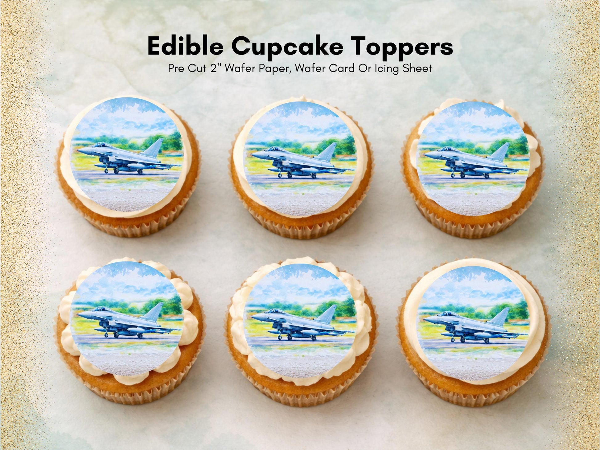 Jet Airplane Cupcake Toppers – Edible Airshow Decorations