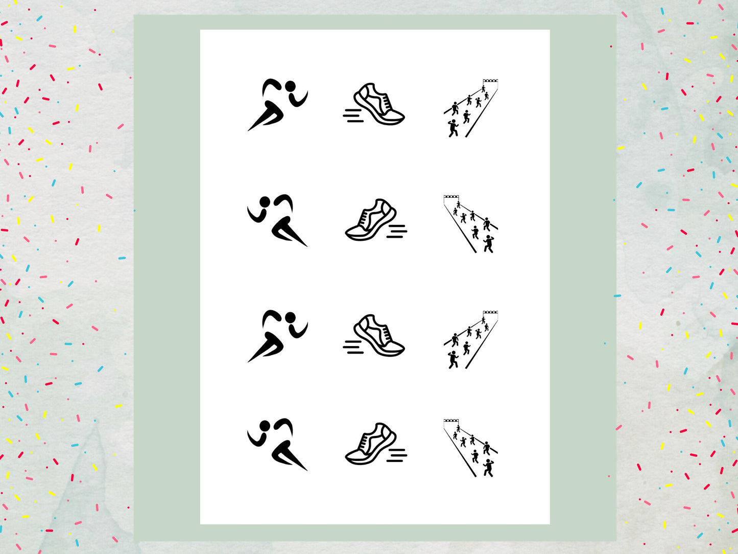 Running Cupcake Toppers – Marathon Party Decorations (Wafer Paper)