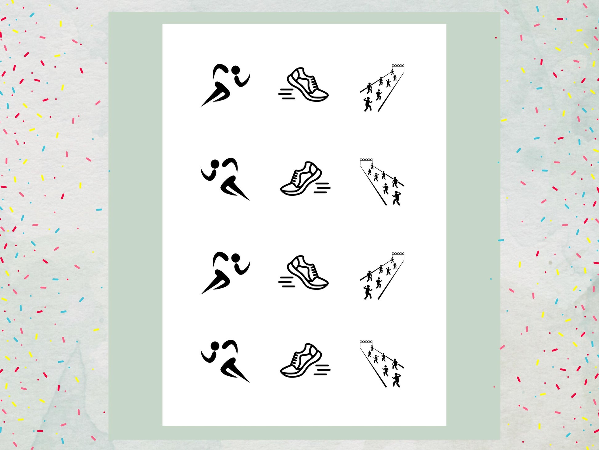 Running Cupcake Toppers – Marathon Party Decorations (Wafer Paper)
