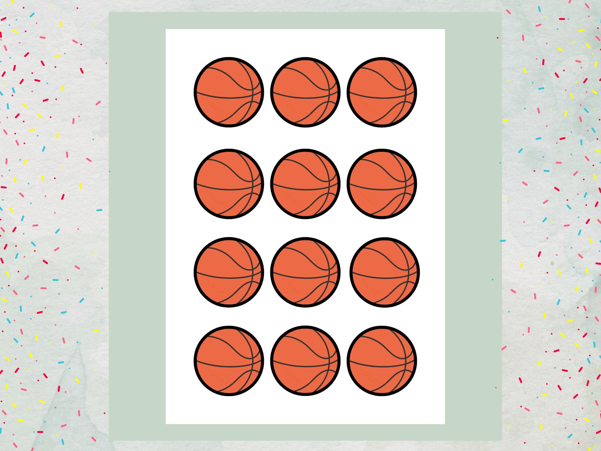 Basketball Edible Cupcake Toppers - 2" Sports Party Decoration