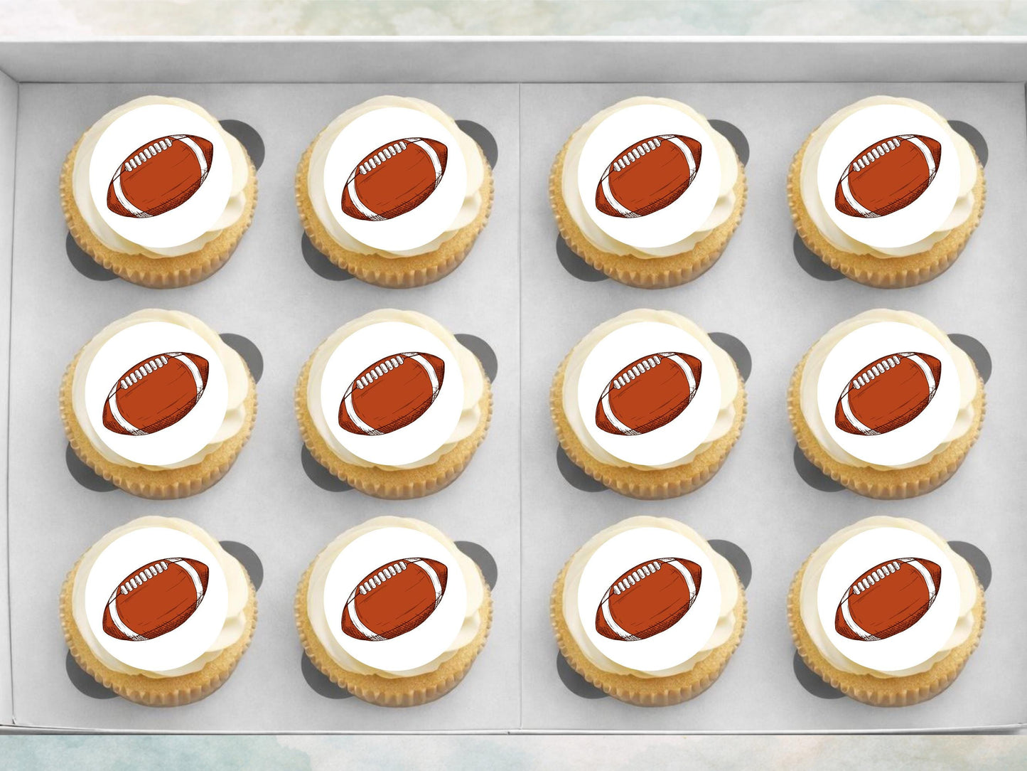 American Football Edible Cupcake Toppers - Sports Cupcake Decorations