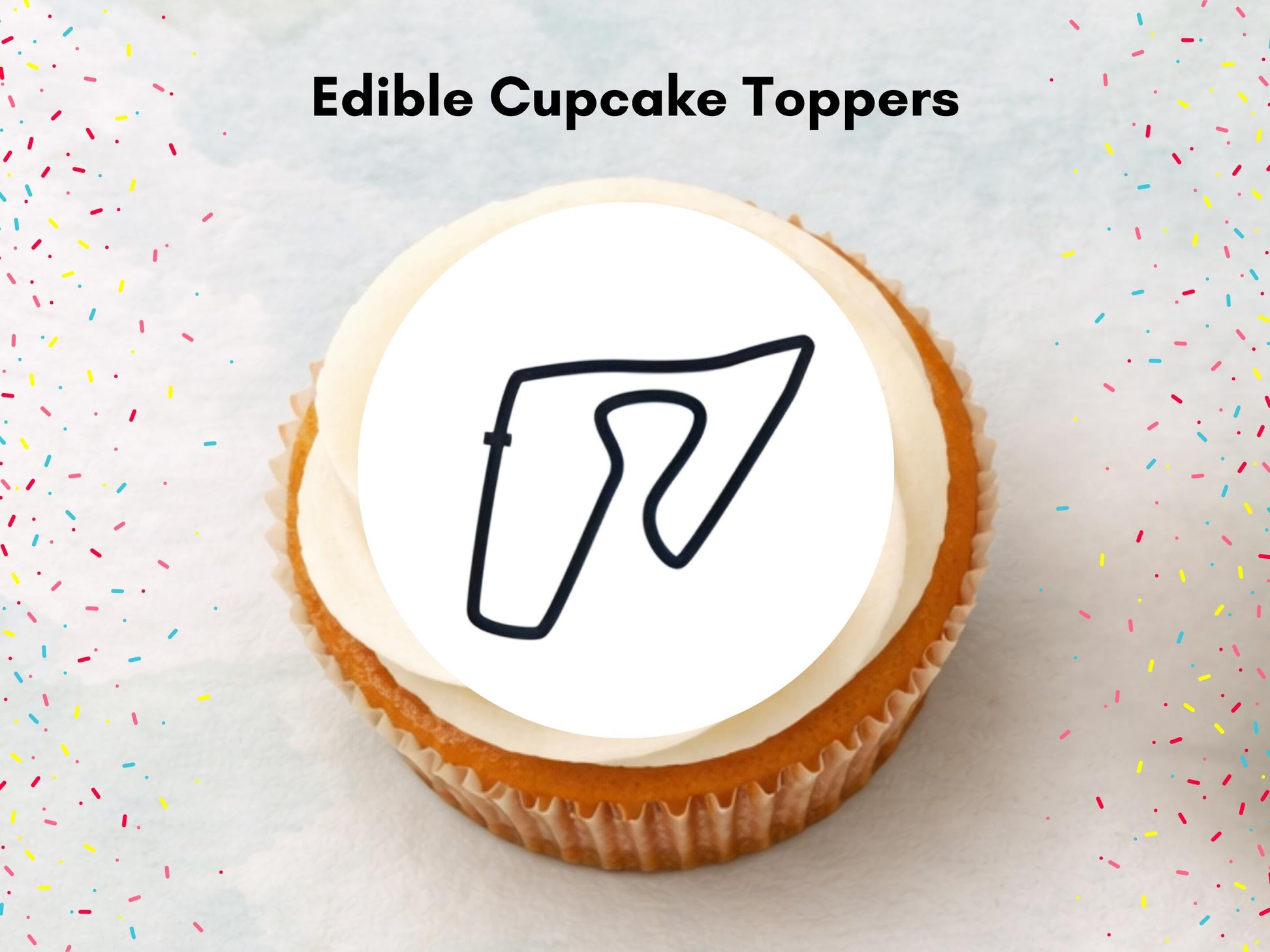 Racing Track Edible Cupcake Toppers – Race Car Party (Wafer Paper, Card or Icing Sheet)