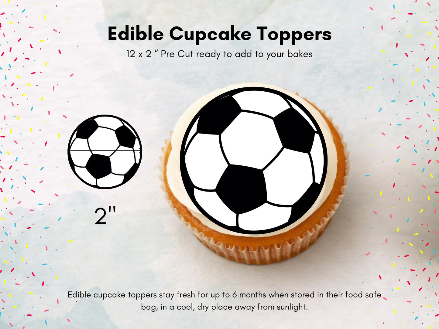 Football Edible Cupcake Toppers – 2" Pre-Cut Party Decorations