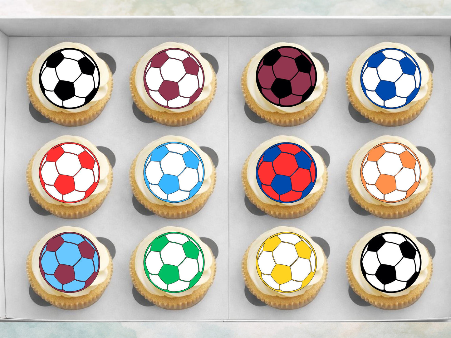 Football Edible Cupcake Toppers – 2" Pre-Cut Party Decorations