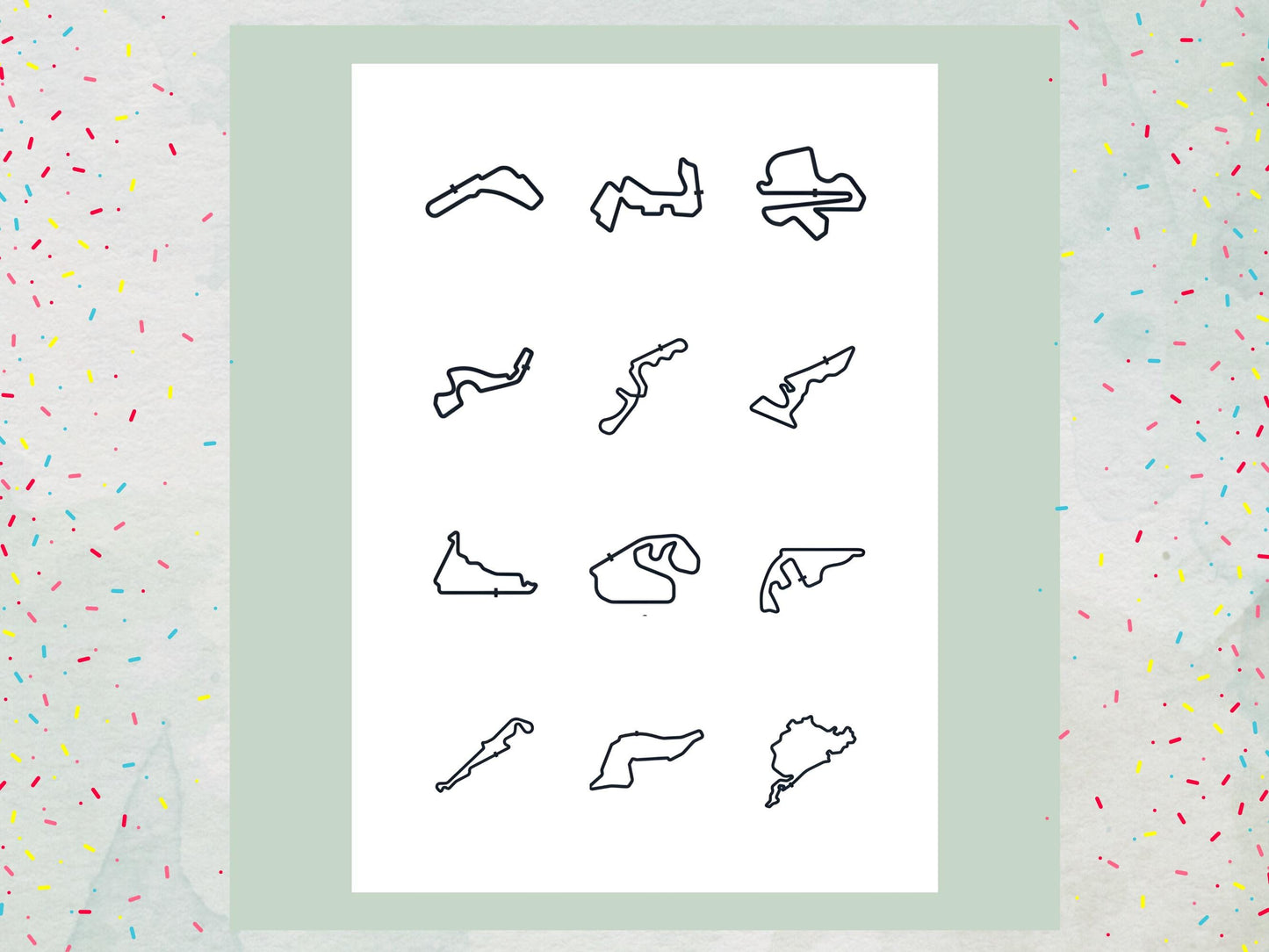 Racing Track Edible Cupcake Toppers – Race Car Party (Wafer Paper, Card or Icing Sheet)