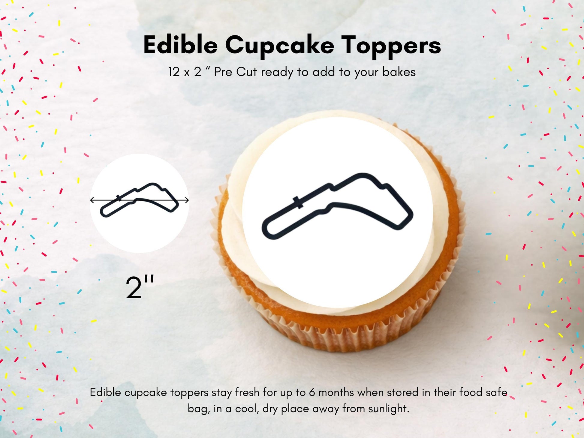 Racing Track Edible Cupcake Toppers – Race Car Party (Wafer Paper, Card or Icing Sheet)