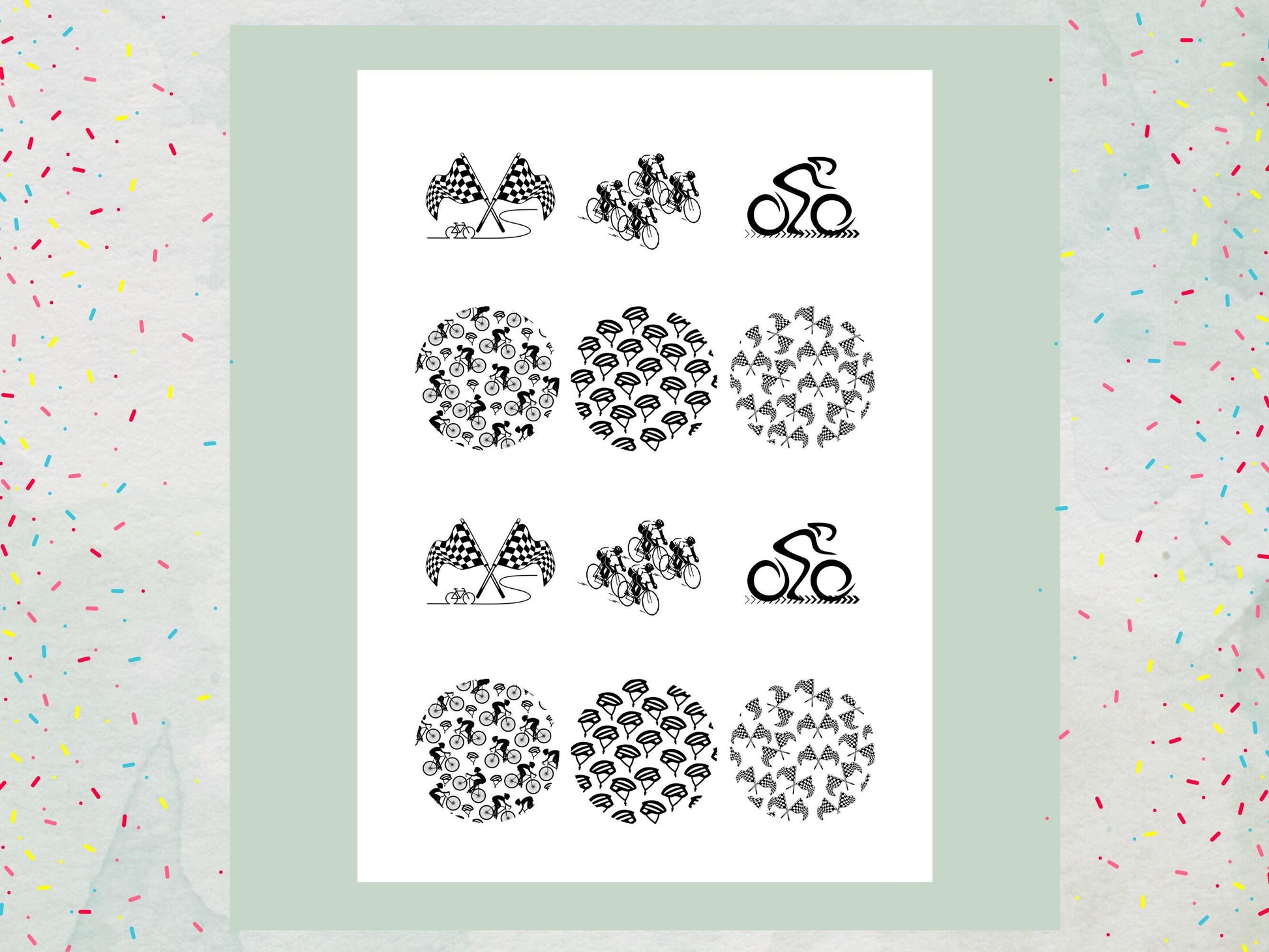 Cyclist Edible Cupcake Toppers – Sports Party Decorations (12 x 2")
