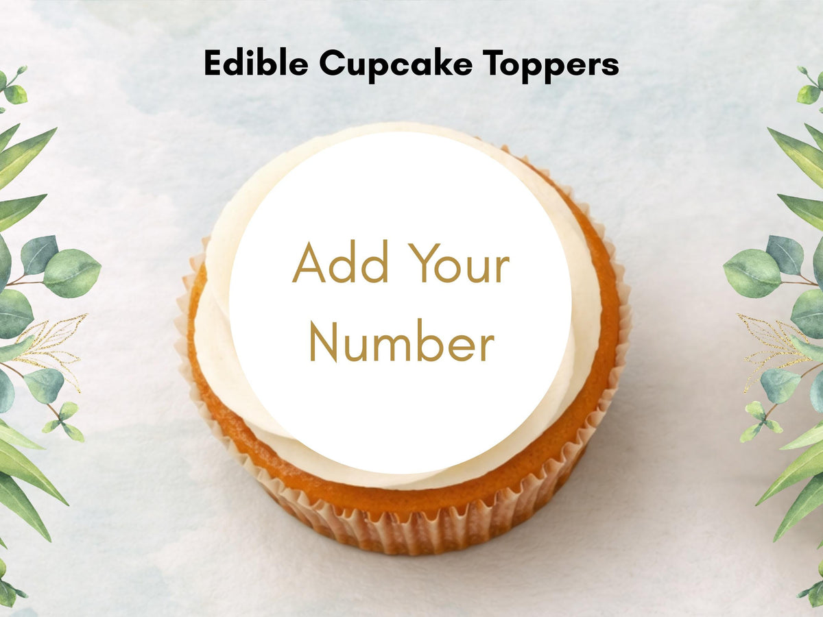 Birthday Age Edible Cupcake Toppers – Personalised Cake Decorations