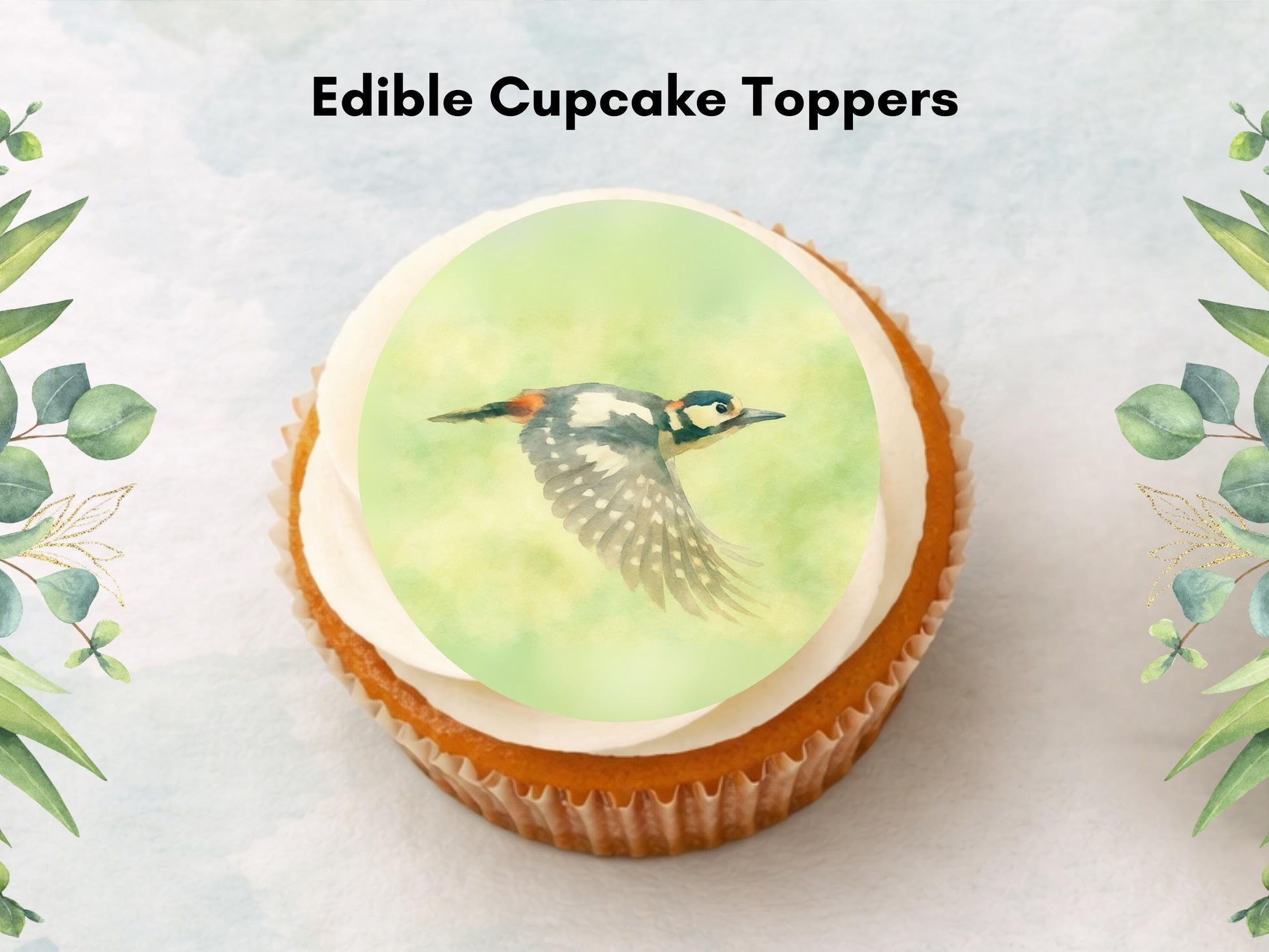 Woodpecker Edible Cupcake Toppers – Precut Wafer Paper, Icing Sheet