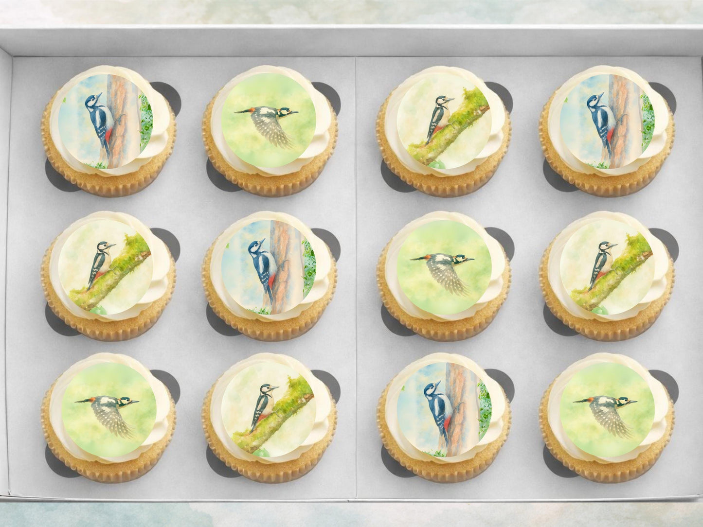 Woodpecker Edible Cupcake Toppers – Precut Wafer Paper, Icing Sheet