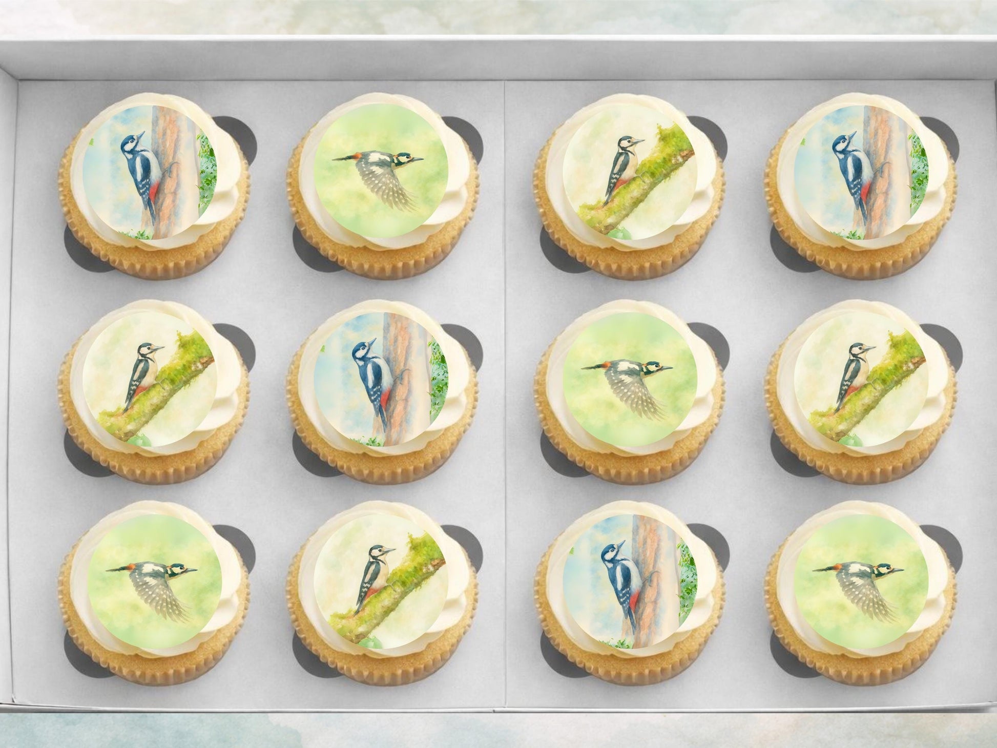 Woodpecker Edible Cupcake Toppers – Precut Wafer Paper, Icing Sheet
