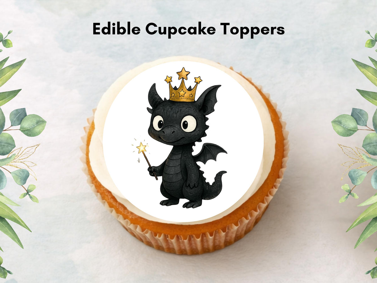 Cute Dragon Edible Cupcake Toppers – Pre-Cut Decorations