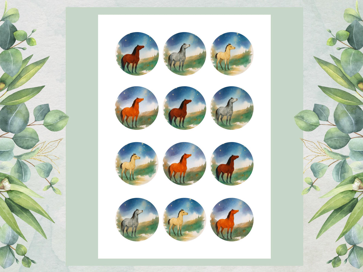 Magical Horse Edible Cupcake Toppers – Pony Birthday Cake Decoration