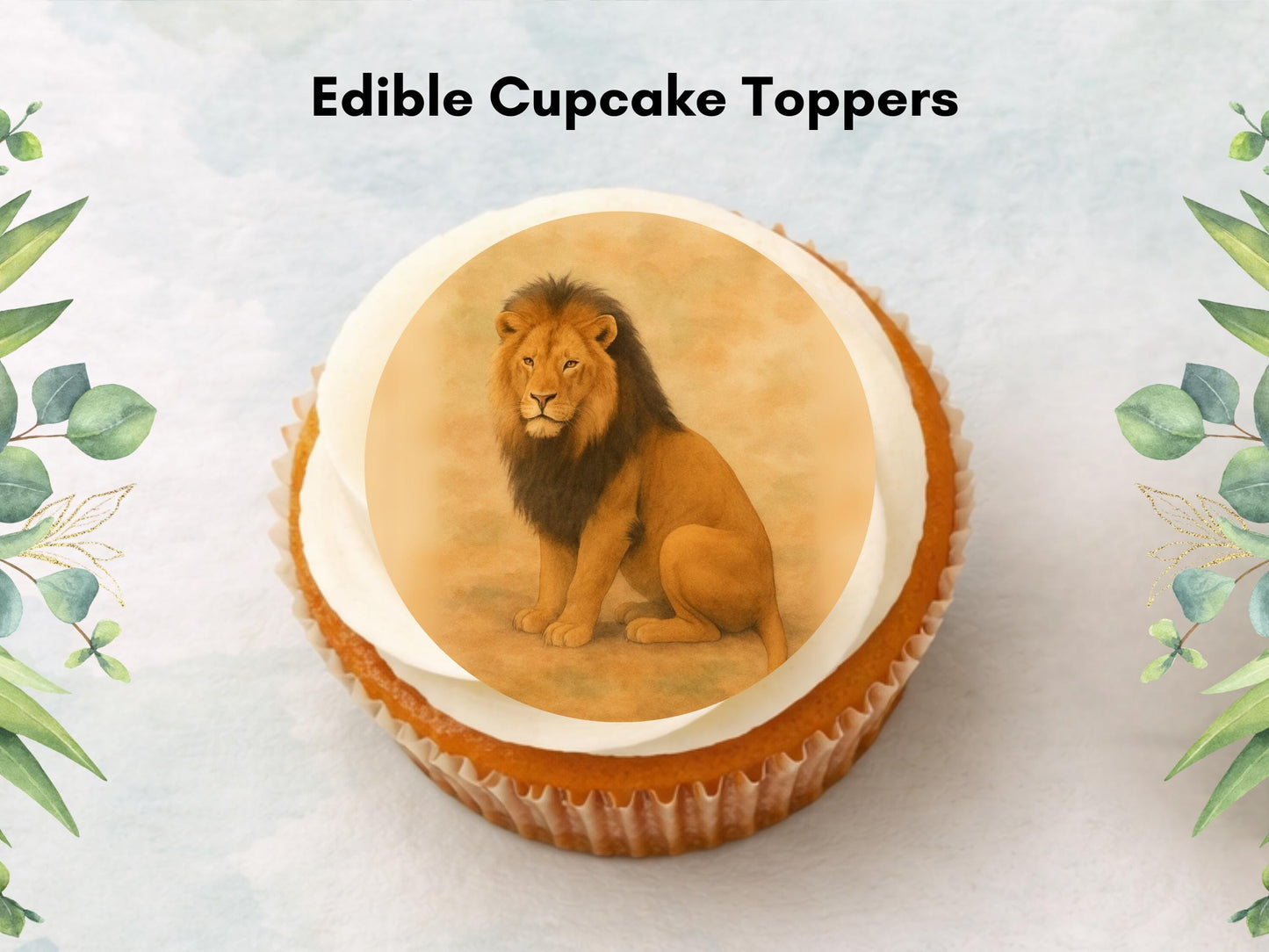 Zoo Animal Edible Cupcake Toppers 12 x 2"– Pre cut Safari Animal Cake Decoration
