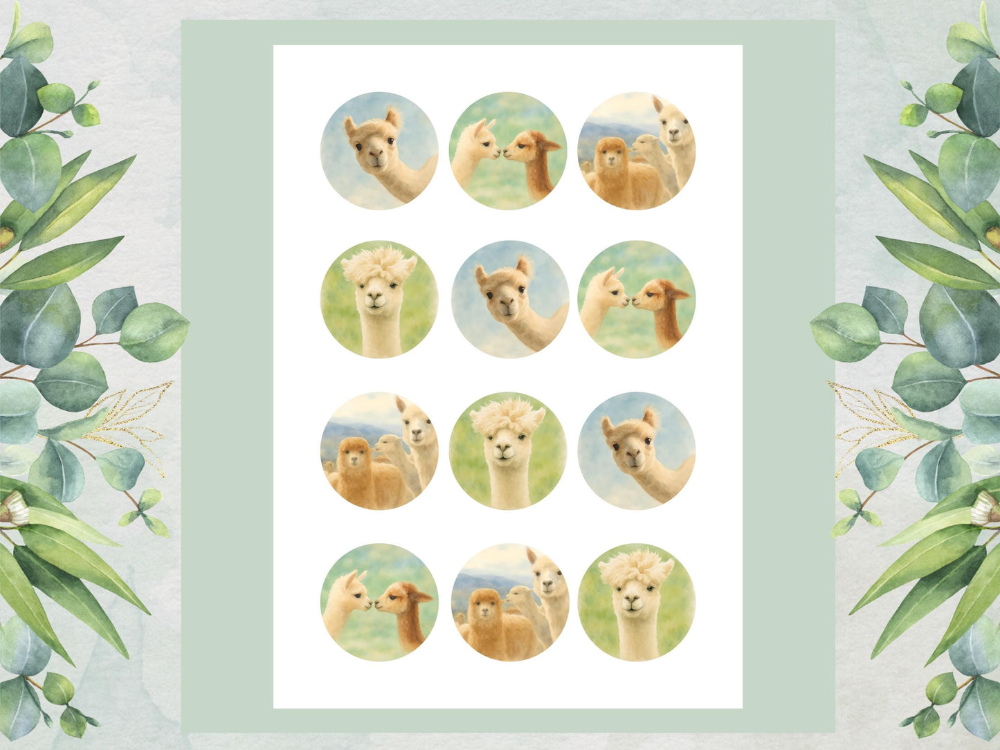 Alpaca Cupcake Toppers – Edible Birthday Cake Decoration (Pre-Cut)