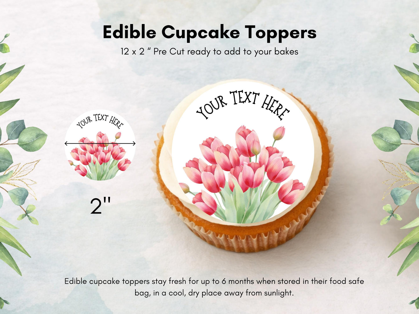 Personalised Happy Mother's Day Cupcake Toppers: Edible Cake Decorations