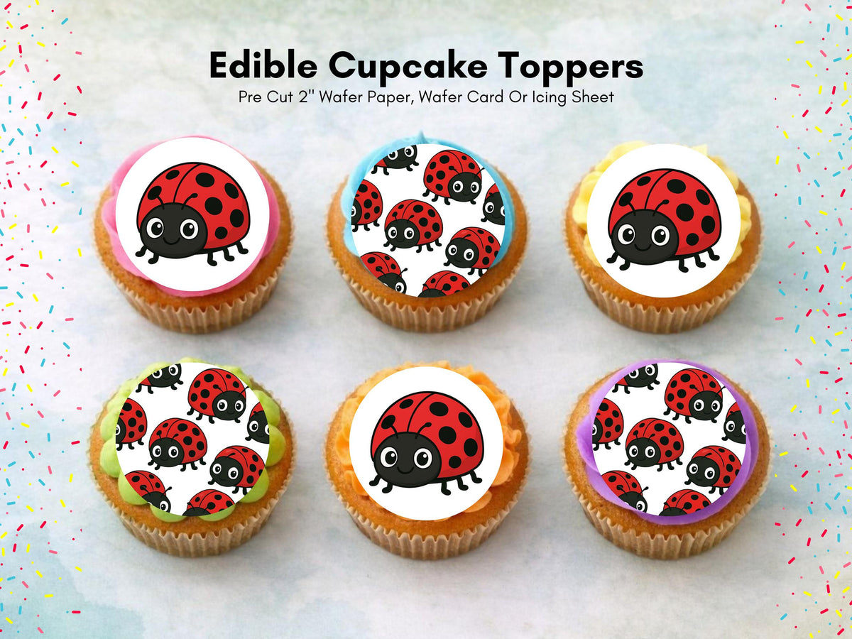 Ladybug Cupcake Toppers – Lady Bird Cake Decorations 12 x 2"