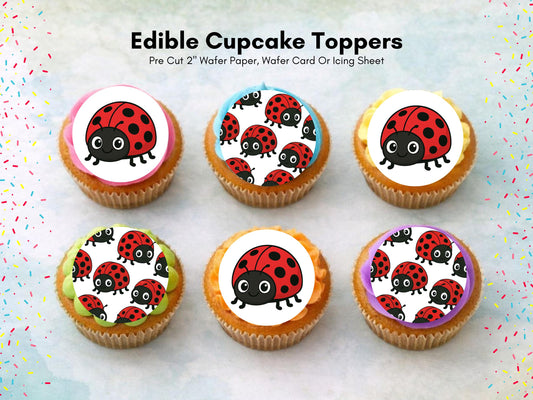 Ladybug Cupcake Toppers – Lady Bird Cake Decorations 12 x 2"