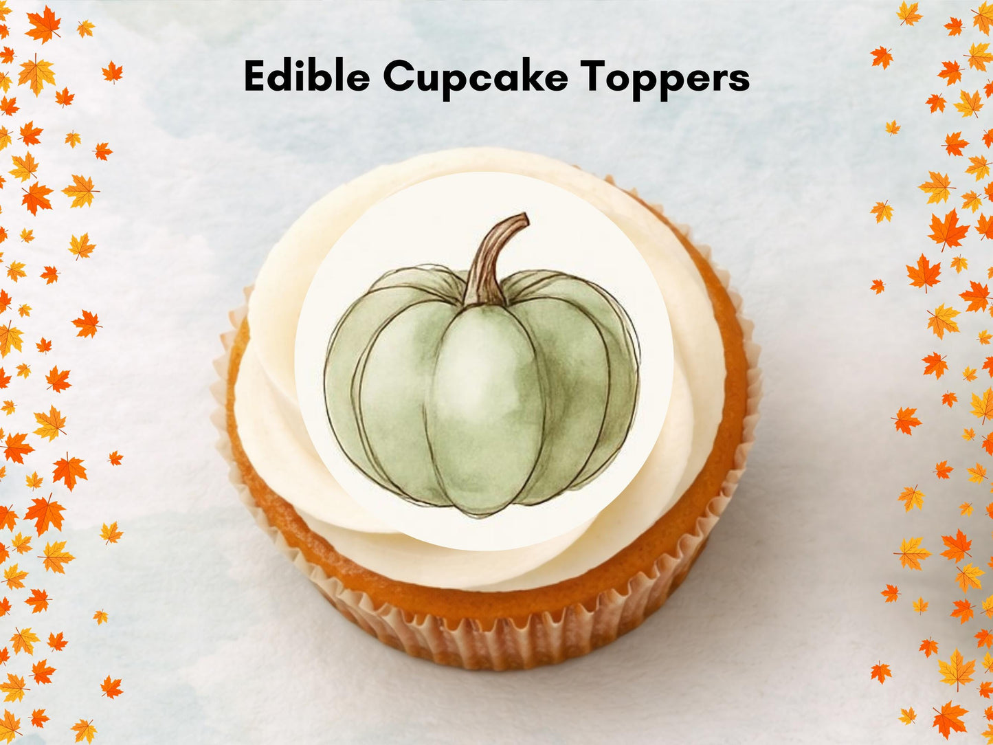 Pumpkin Halloween Edible Cupcake Toppers – 12 x 2" Wafer Paper, Card, or Icing Sheet