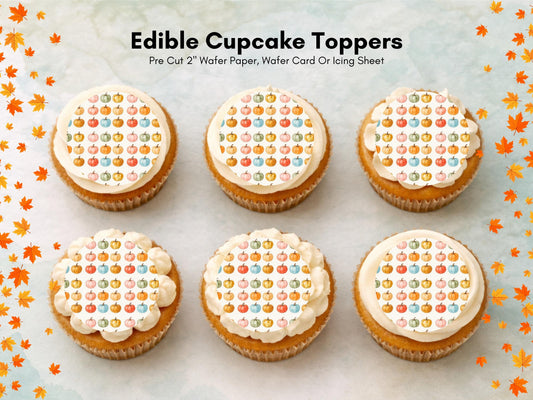 Pumpkin Edible Cupcake Toppers – Halloween Party Decorations