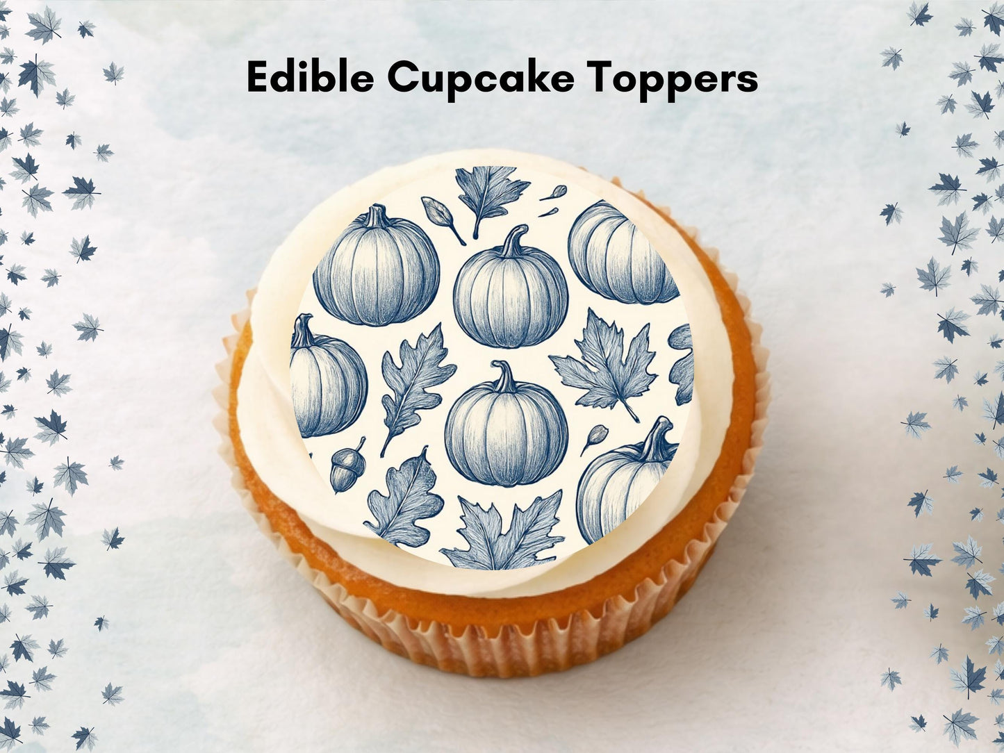 Pumpkin Edible Cupcake Toppers - Halloween Party Decoration (2 inch)