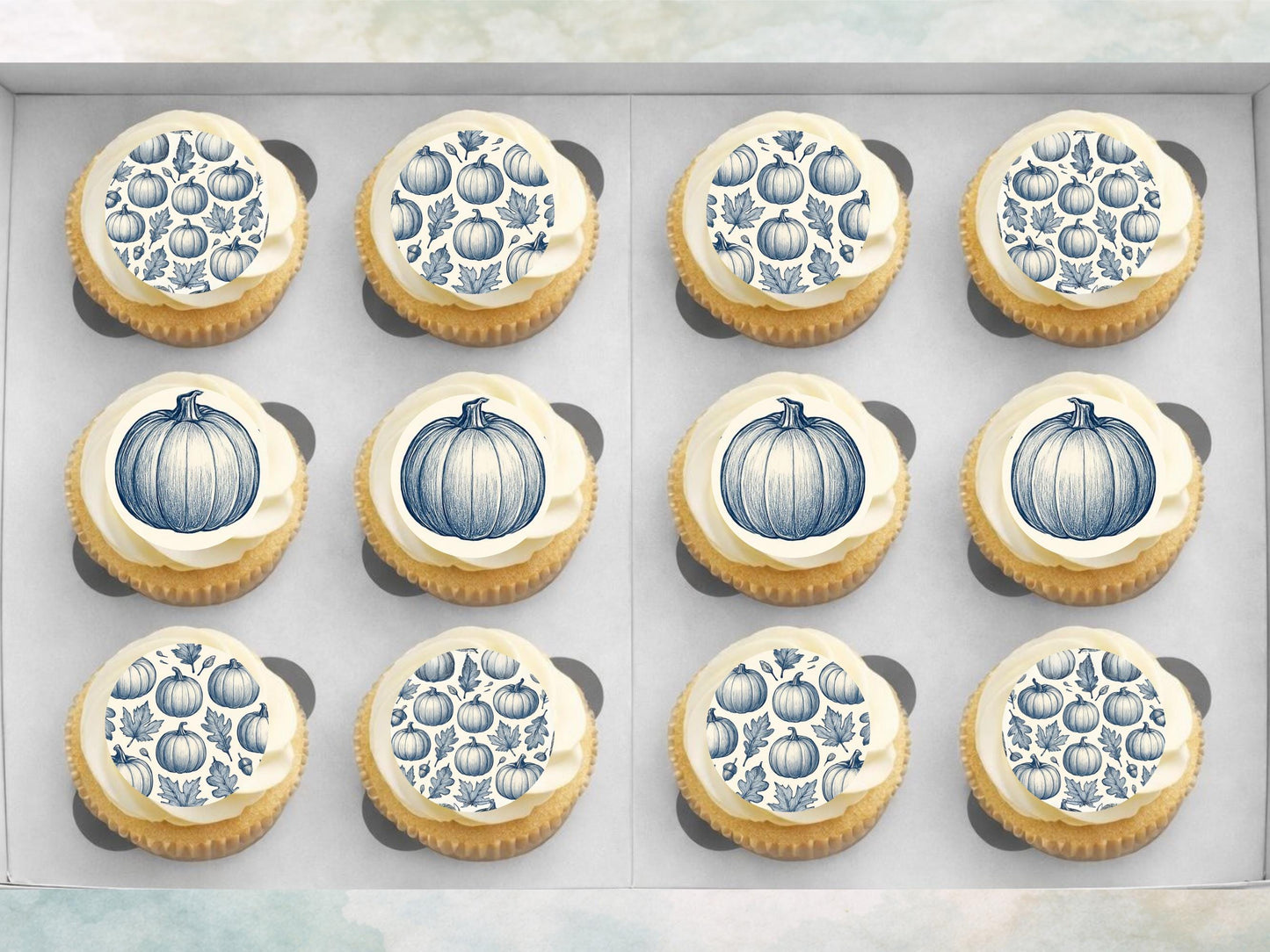 Pumpkin Edible Cupcake Toppers - Halloween Party Decoration (2 inch)