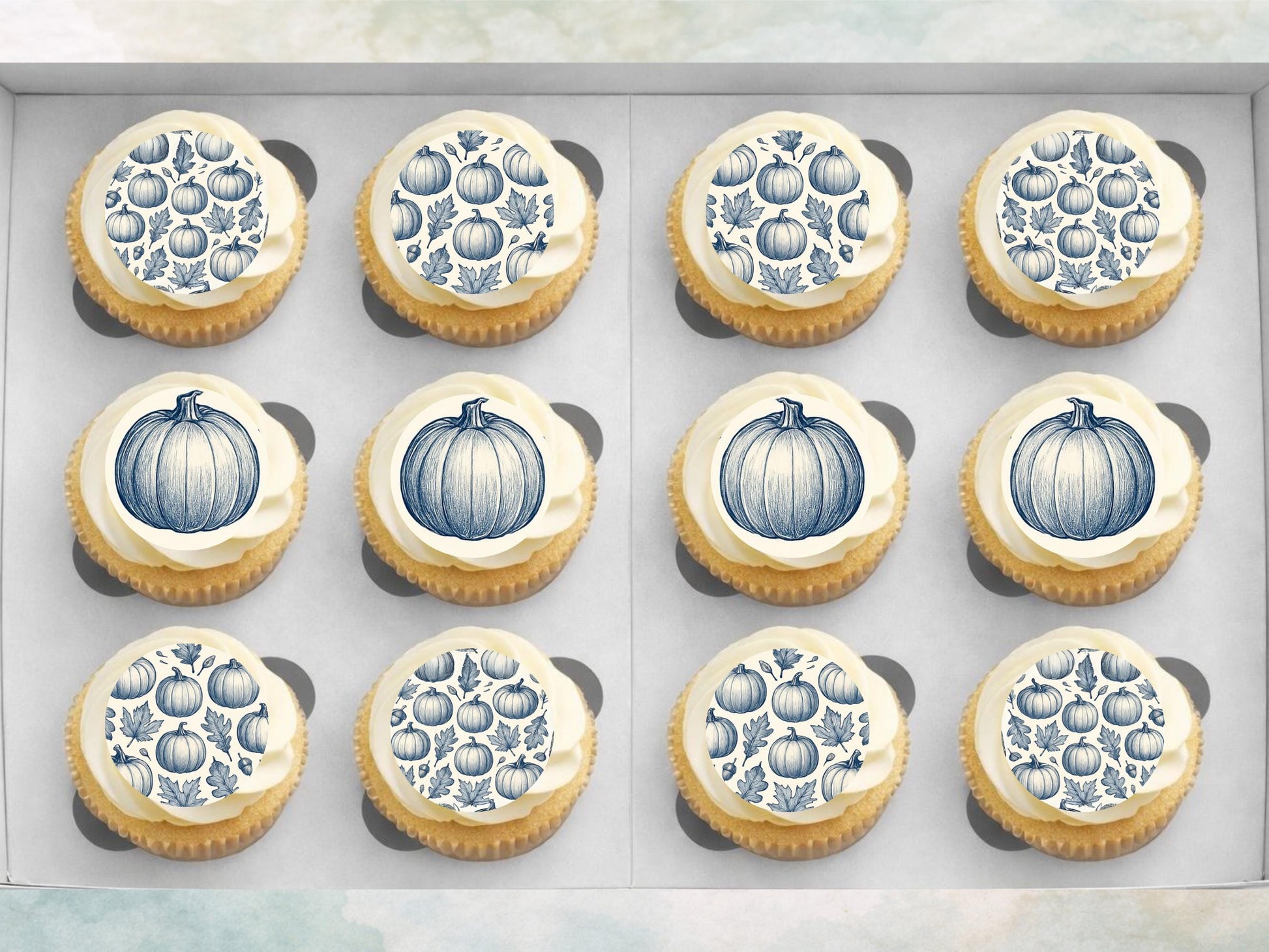 Pumpkin Edible Cupcake Toppers - Halloween Party Decoration (2 inch)