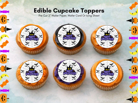 Spooky Halloween Cupcake Toppers – Edible Wafer Paper Decorations