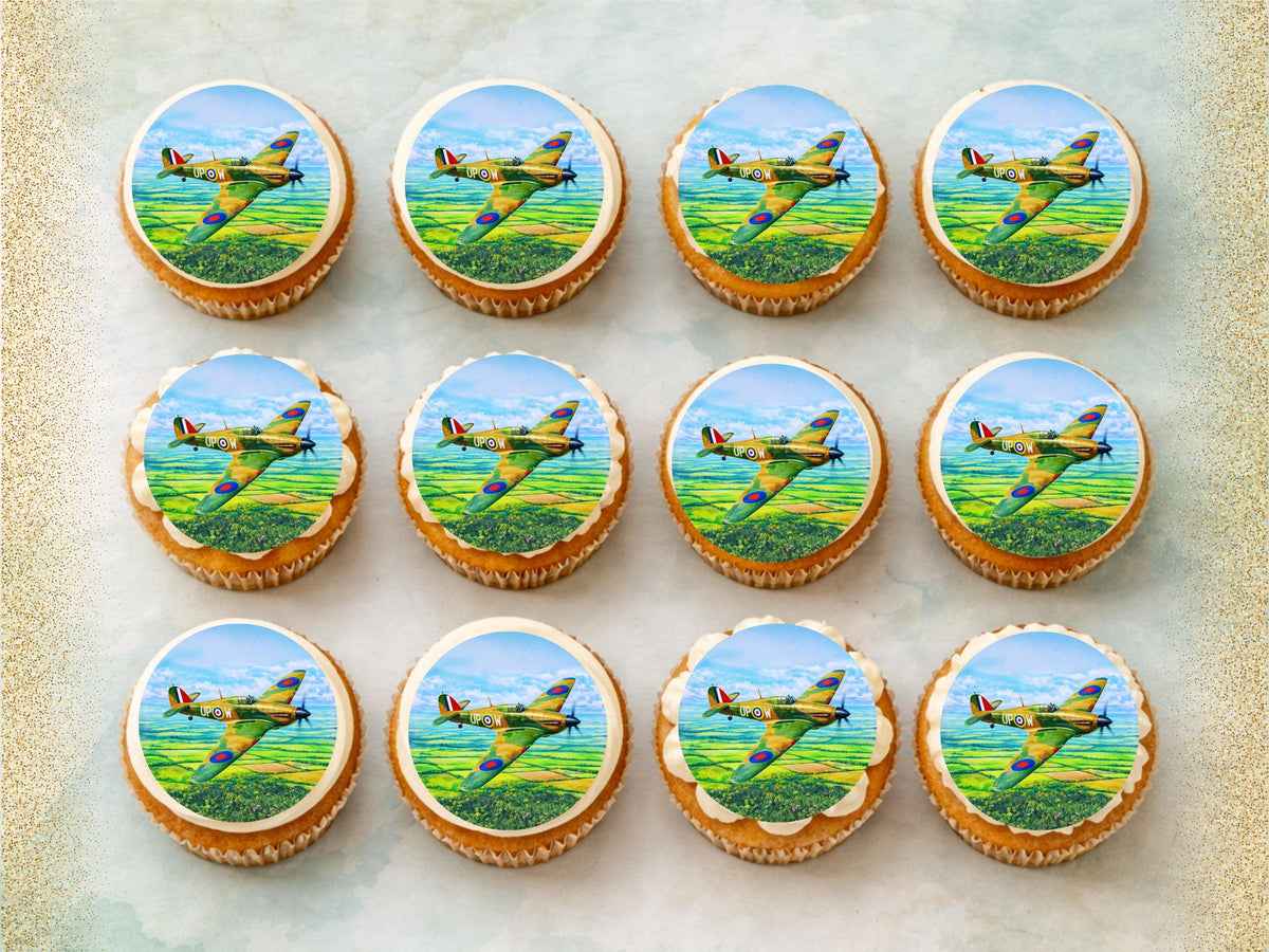 Hurricane Airplane Edible Cupcake Toppers – Airshow Cake Decorations