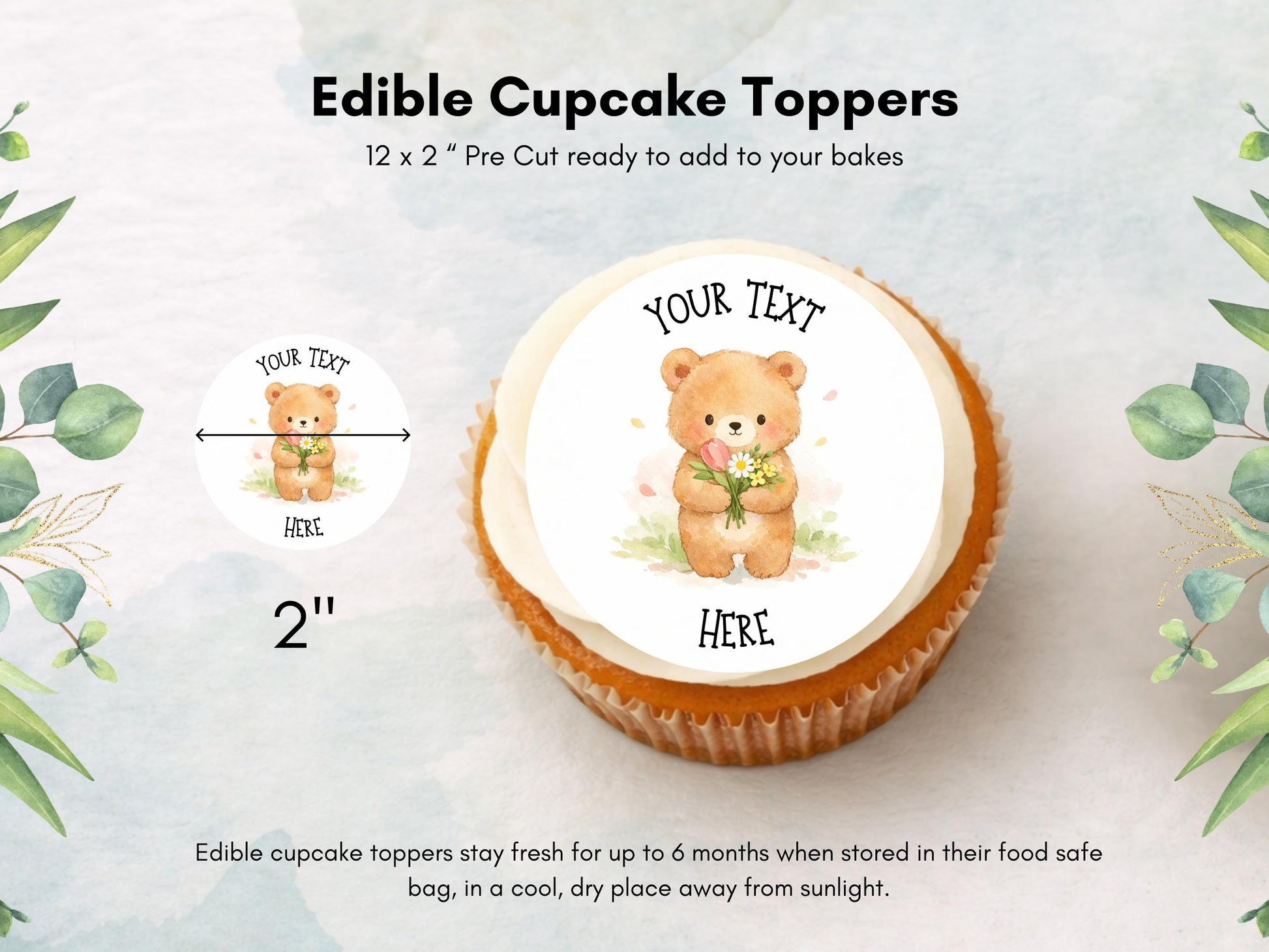 Personalised Happy Mother's Day Cupcake Toppers: Edible Cake Decorations