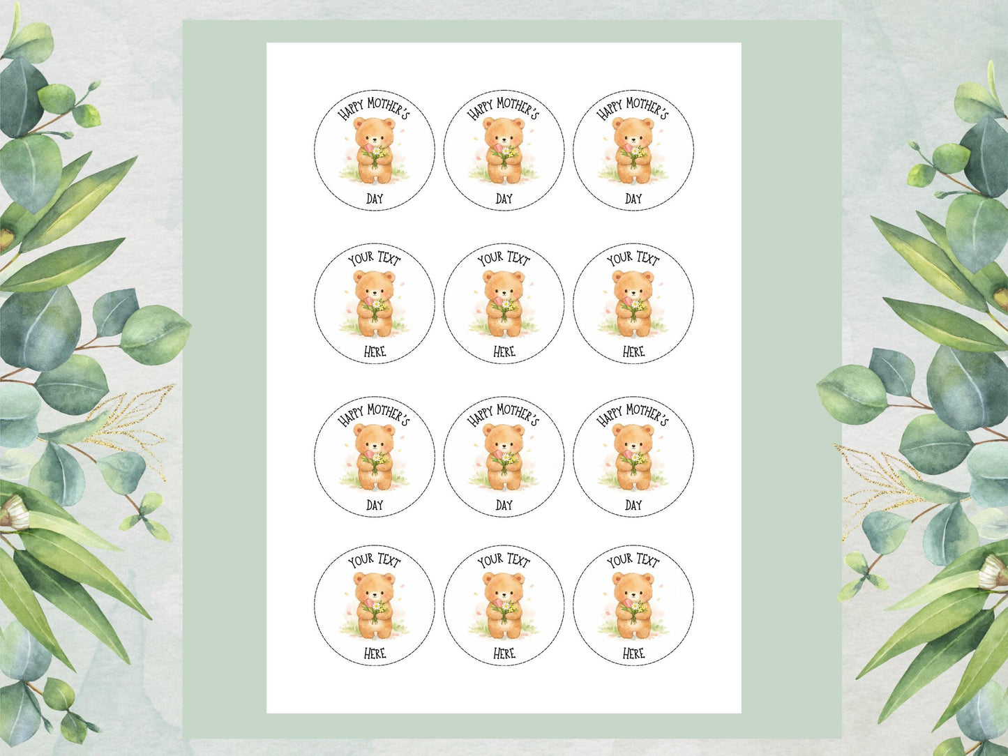 Personalised Happy Mother's Day Cupcake Toppers: Edible Cake Decorations