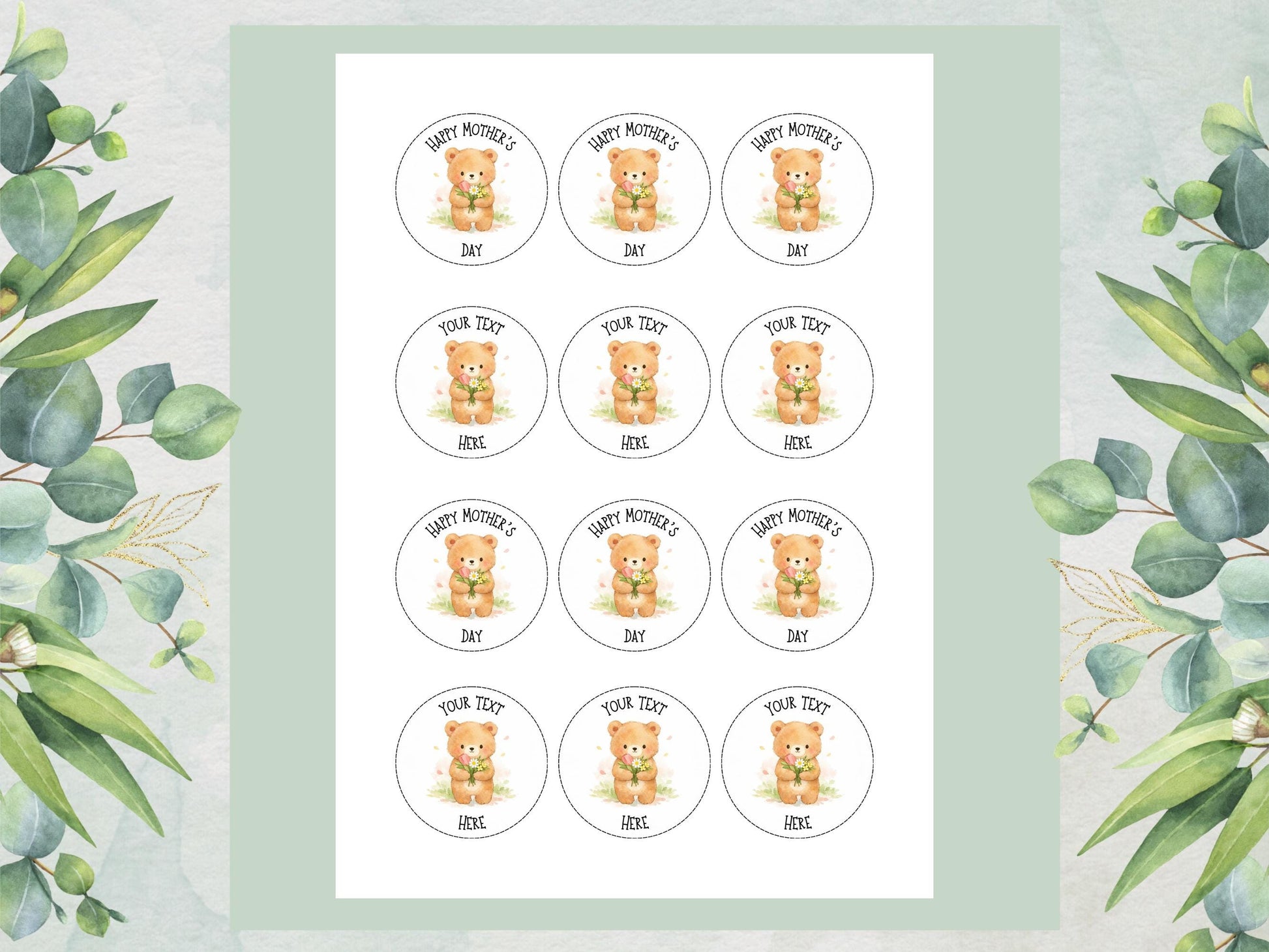 Personalised Happy Mother's Day Cupcake Toppers: Edible Cake Decorations