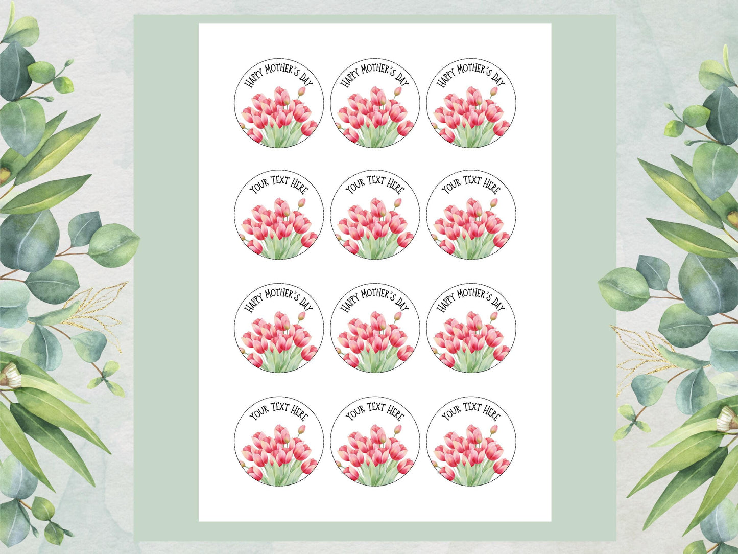 Personalised Happy Mother's Day Cupcake Toppers: Edible Cake Decorations