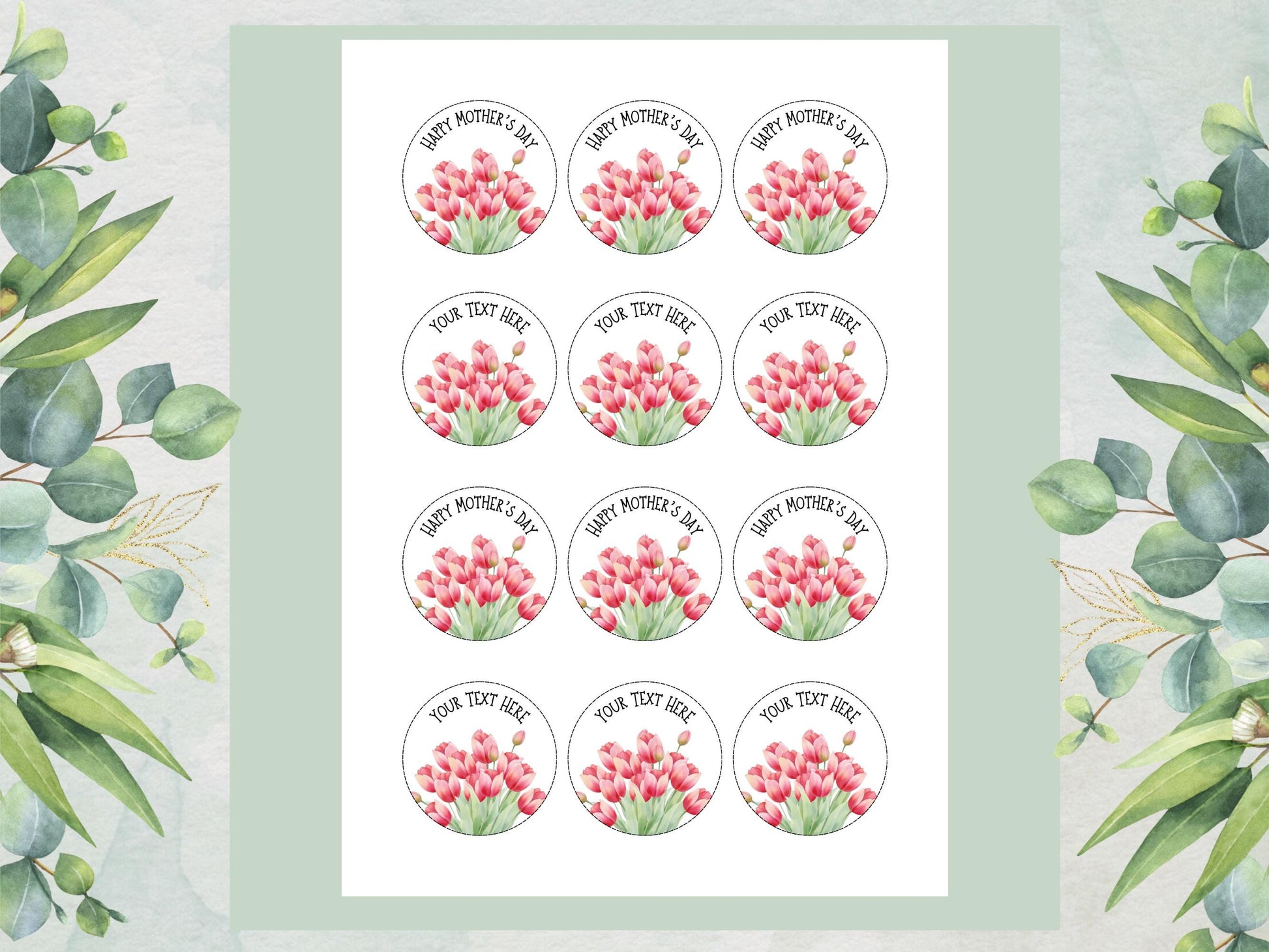 Personalised Happy Mother's Day Cupcake Toppers: Edible Cake Decorations