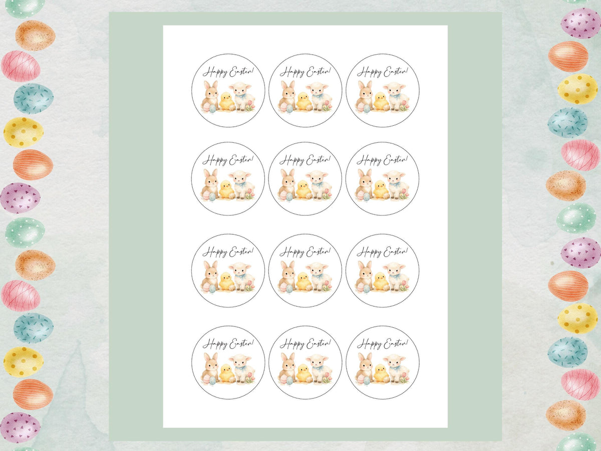 Happy Easter Edible Cupcake Toppers – Easter Bunny Cake Decorations