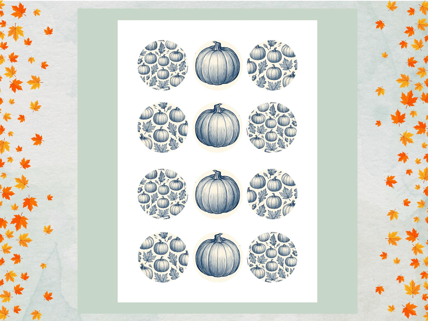 Pumpkin Edible Cupcake Toppers - Halloween Party Decoration (2 inch)