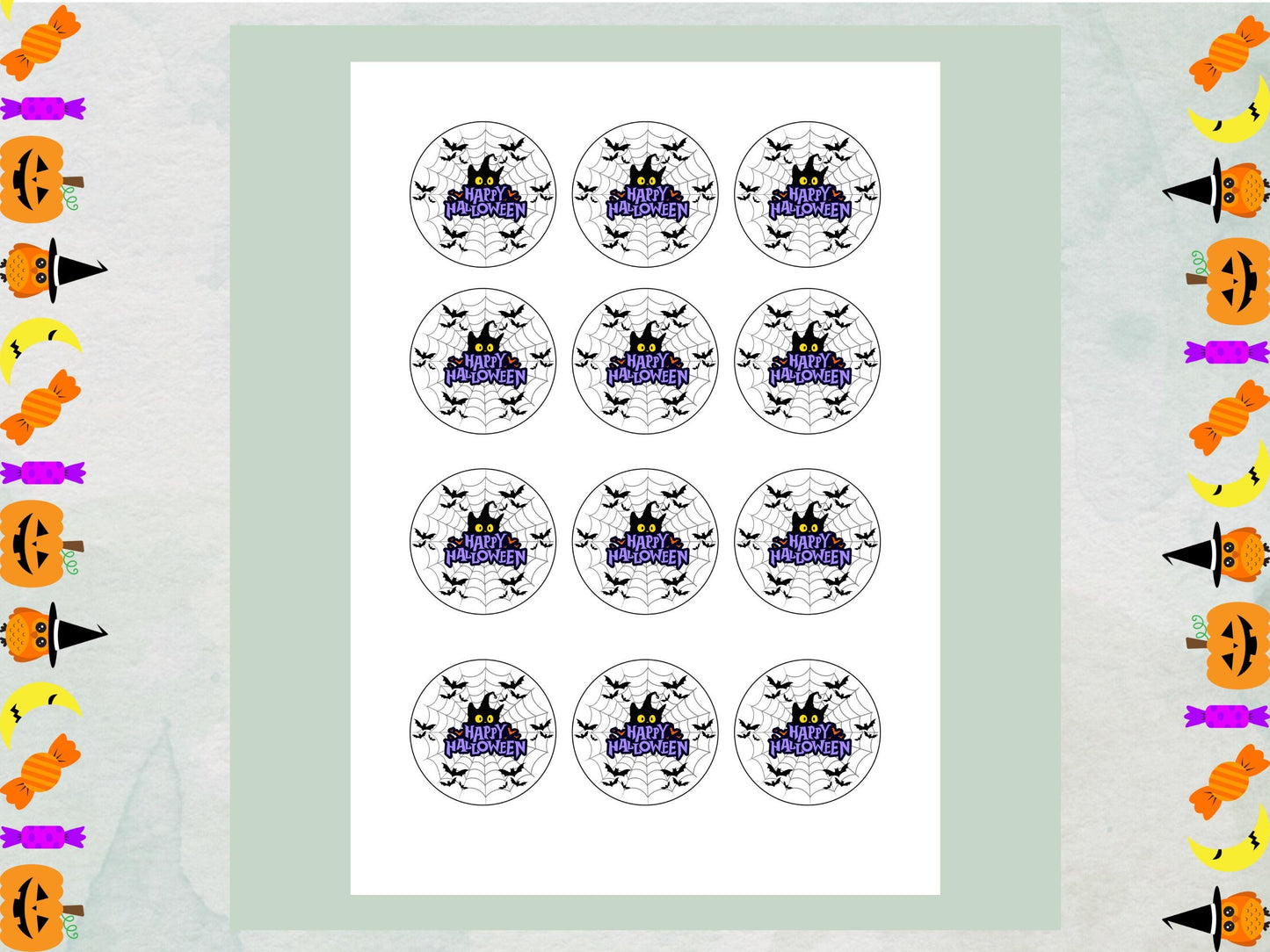 Spooky Halloween Cupcake Toppers – Edible Wafer Paper Decorations