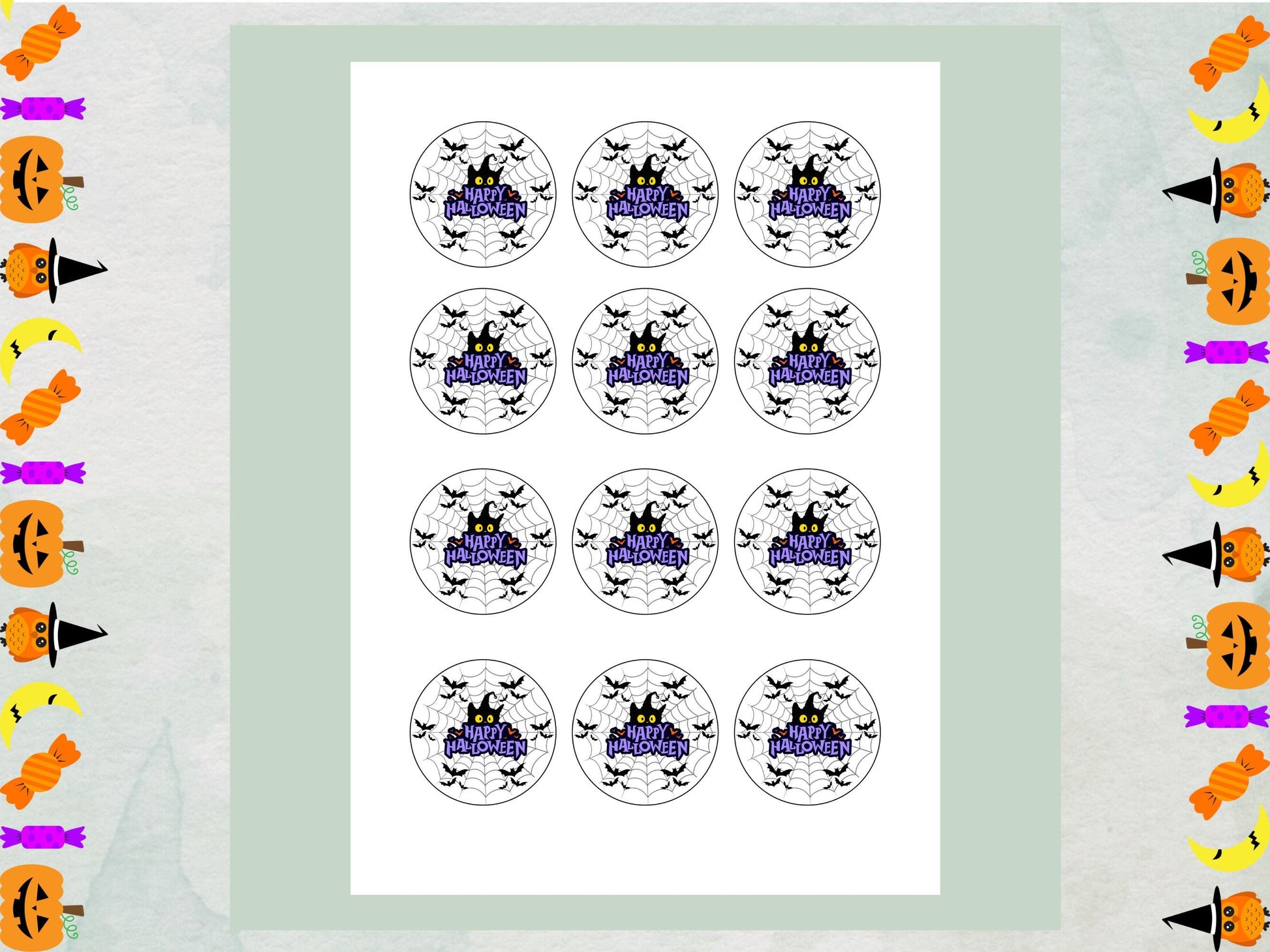 Spooky Halloween Cupcake Toppers – Edible Wafer Paper Decorations