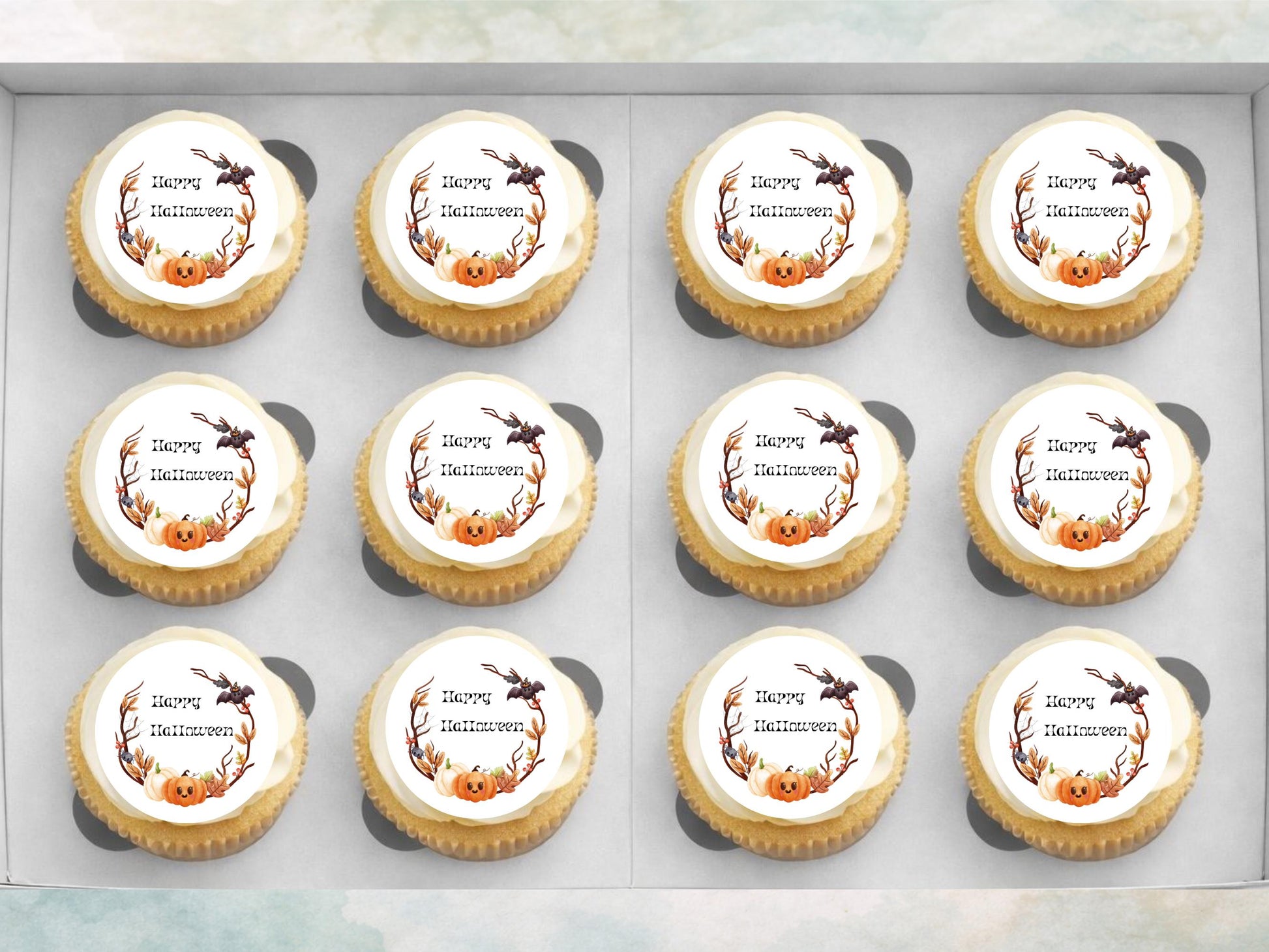 Pumpkin Halloween Cupcake Toppers – Edible Wafer Paper Decoration