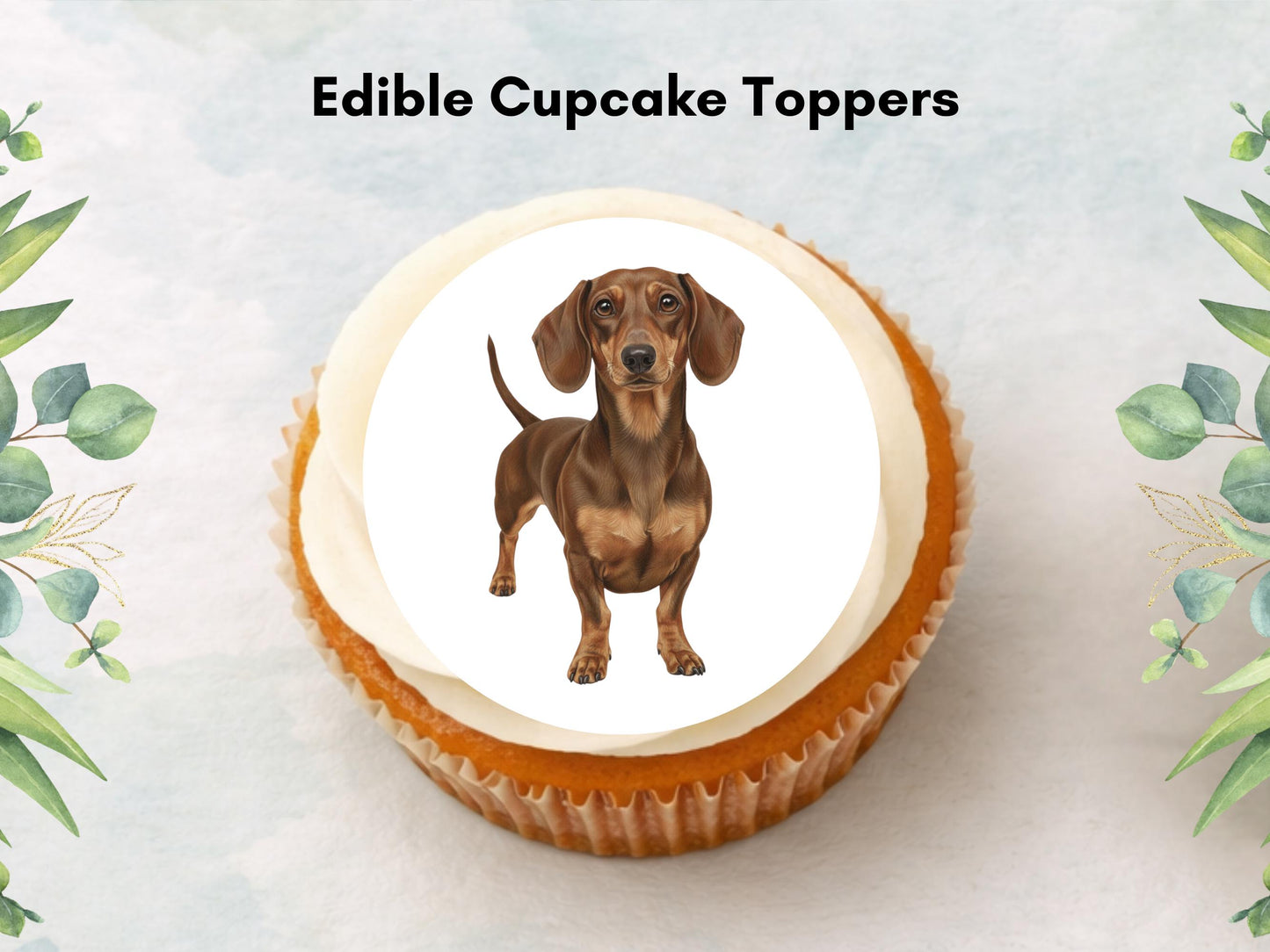 Dachshund Cupcake Toppers: Sausage Dog Cake Decoration
