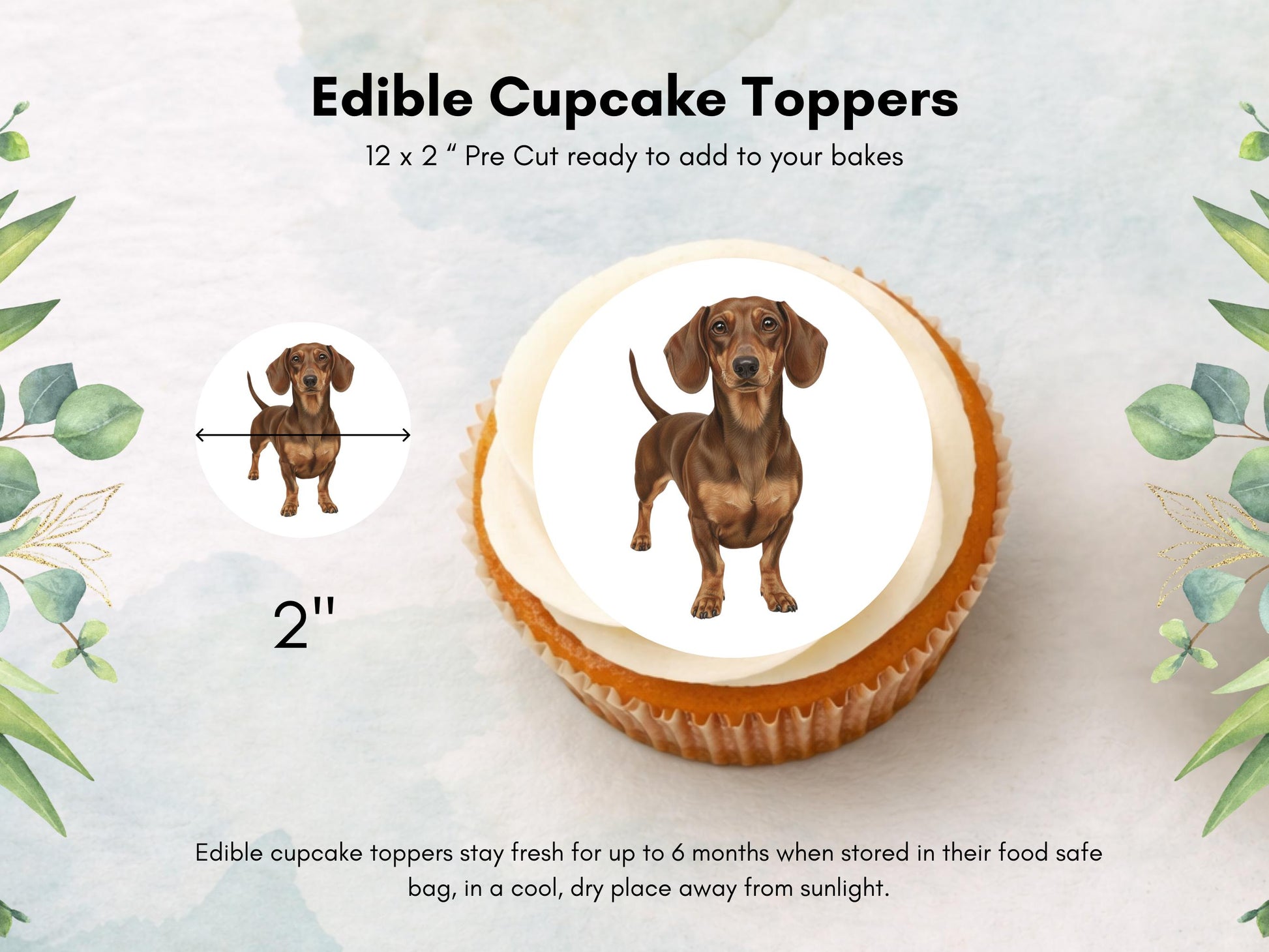 Dachshund Cupcake Toppers: Sausage Dog Cake Decoration